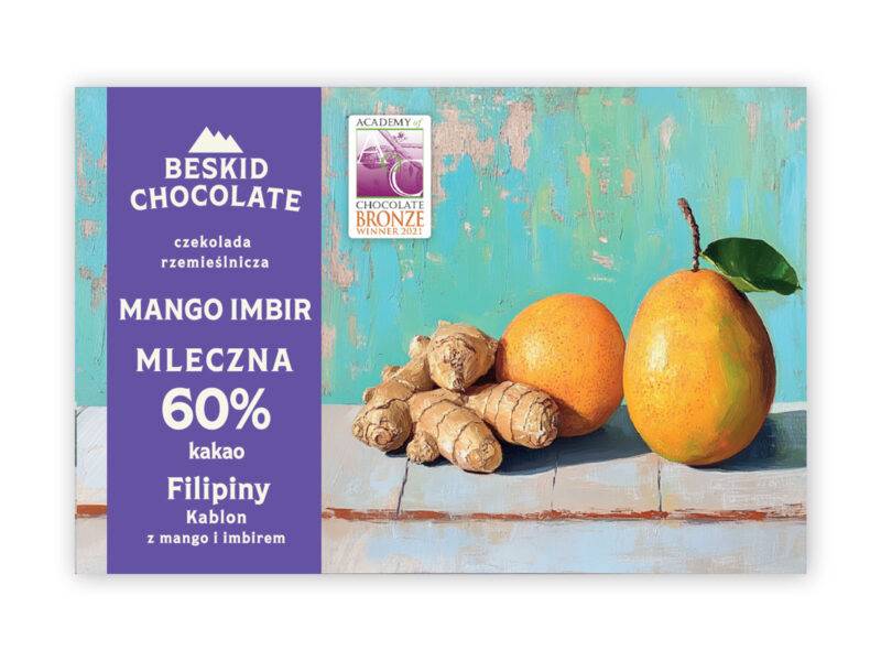 CZEKOLADA MLECZNA 60% MANGO IMBIR 70G BESKID CHOCOLATE