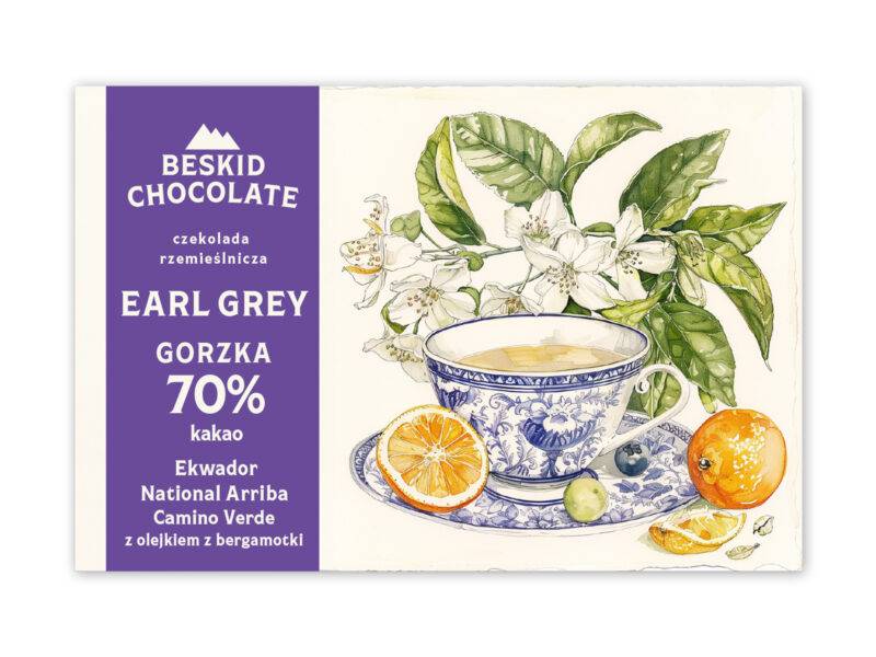 CZEKOLADA GORZKA 70% EARL GREY 70 G BESKID CHOCOLATE