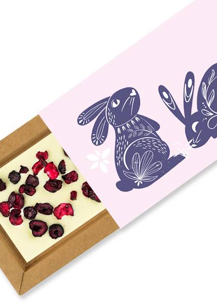 CZEKOLADA BIAŁA Z WIŚNIAMI 70 G BESKID CHOCOLATE