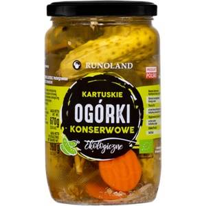 OGÓRKI KONSERWOWE KARTUSKIE BIO 670 g (360 g) RUNOLAND