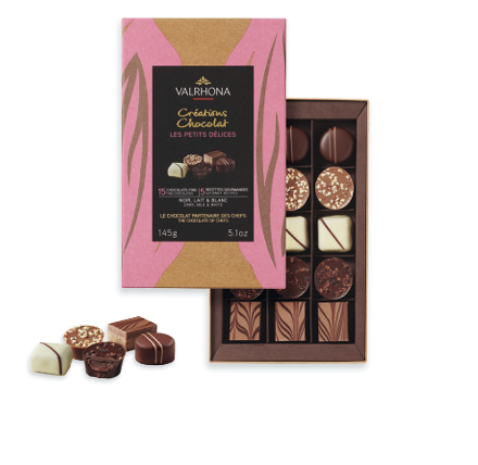 GIFT BOX 15 SZT. CZEKOLADEK VALRHONA 145G LES PETITS DELICES (PRALINY)