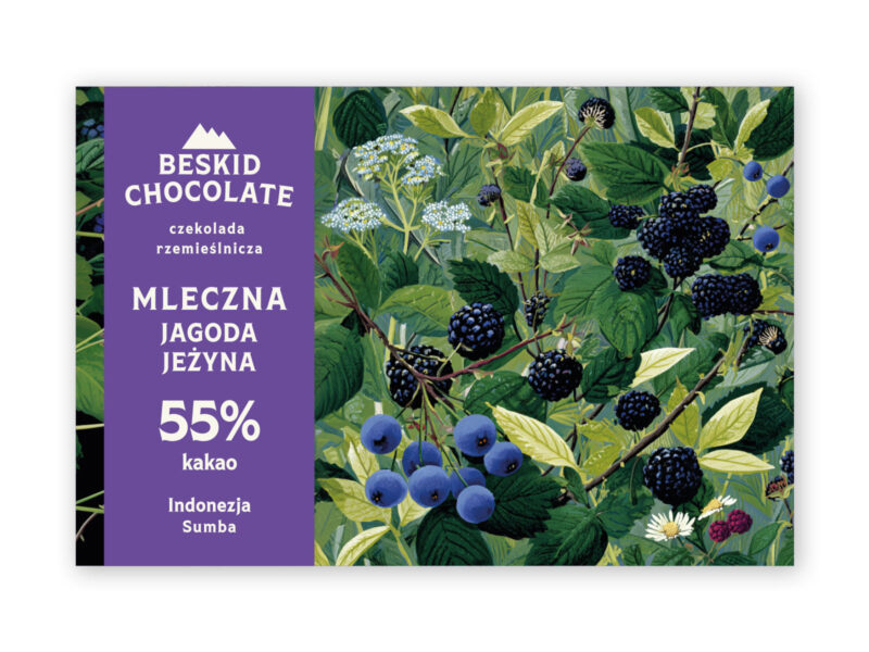 CZEKOLADA MLECZNA 55% JAGODA JEŻYNA 70 G BESKID CHOCOLATE