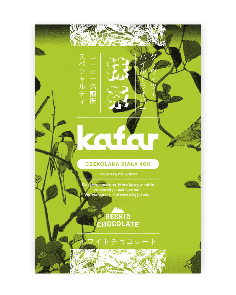 CZEKOLADA BIAŁA 40% Z MATCHĄ KAFAR 70G BESKID CHOCOLATE