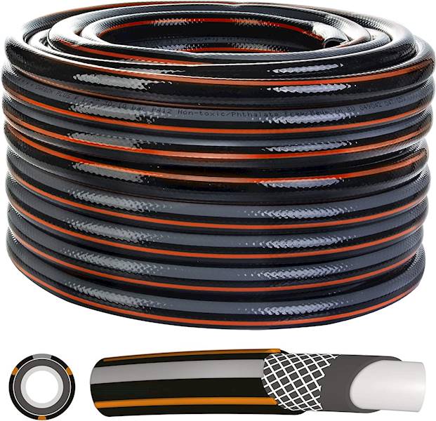 2w1 Czarny WĄŻ OGRODOWY 1/2" 30m 4 WAR+ZEST BRADAS
