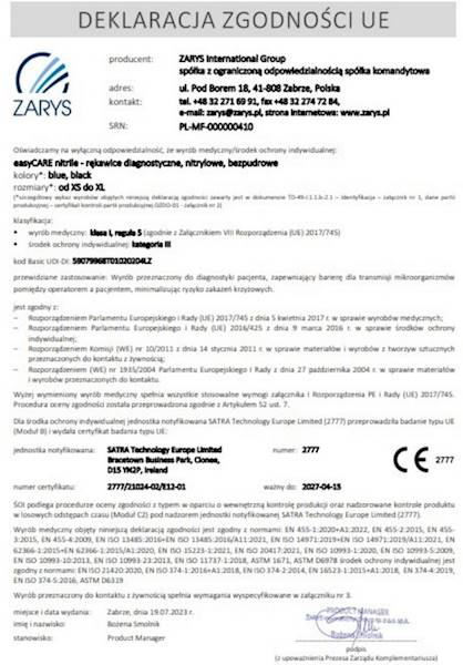 100SZT Zarys RĘKAWICZKI BLUE NIEBIESKIE L NITRYLOW