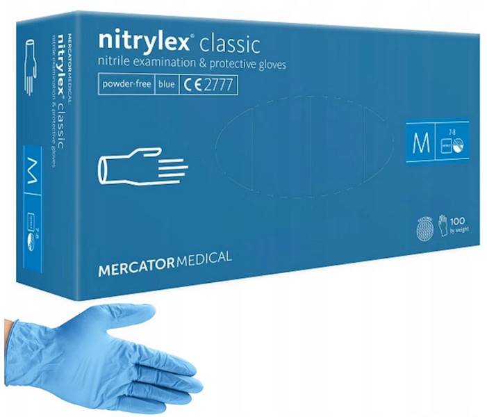 100SZT Mercator BLUE NIEBIESKIE M  RĘKAWICZKI NITR