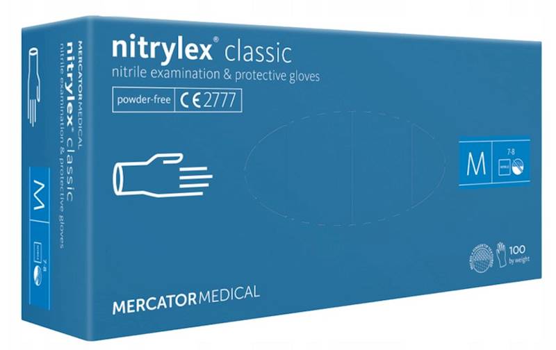 100SZT Mercator BLUE NIEBIESKIE M  RĘKAWICZKI NITR