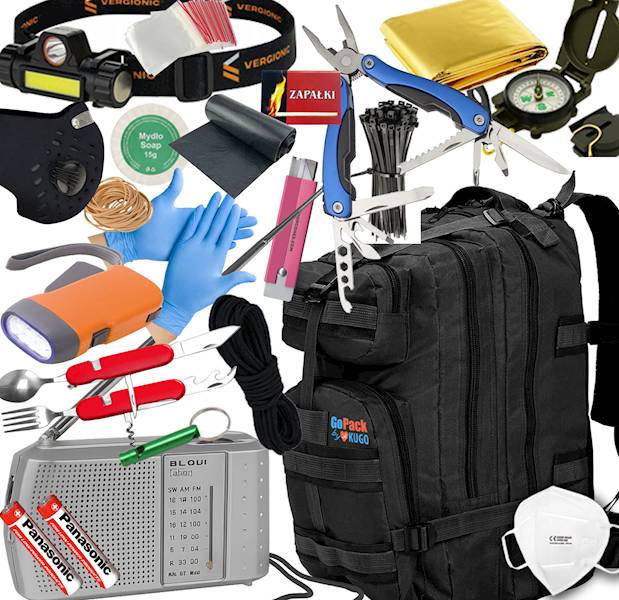 Plecak ewakuacyjny 20w1  GOPACK XX RCB czarny 30L