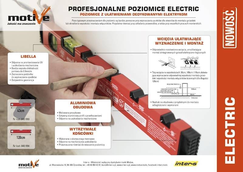 MOT Poziomica electric 43 cm