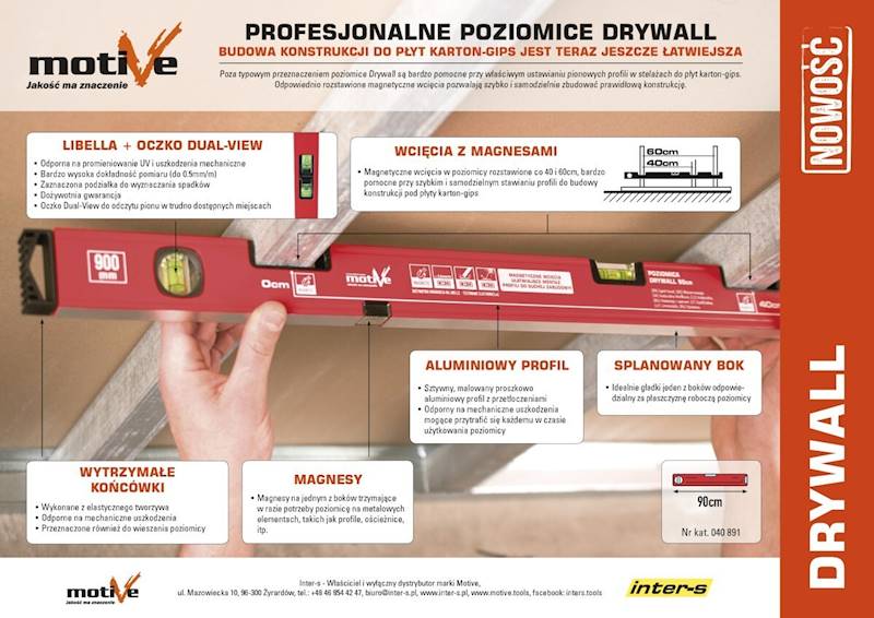 MOT Poziomica DRYWALL 90 cm