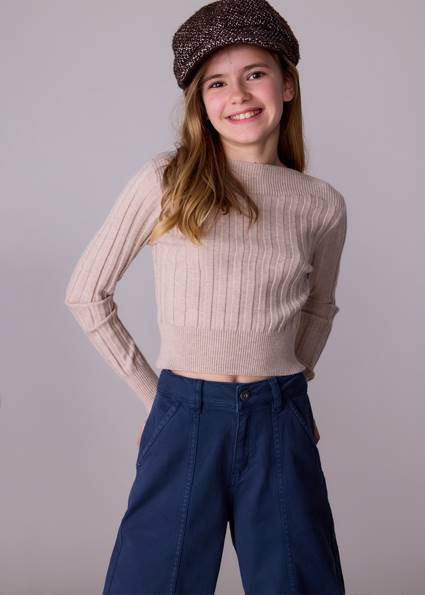 Sweter dzianina ściągaczowa 7313-80 152