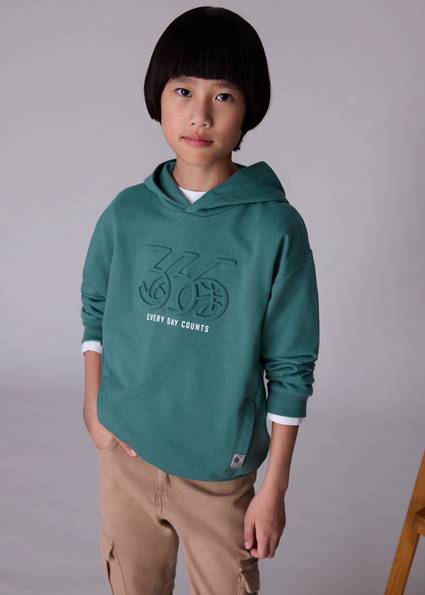 Bluza embossed z kapturem 7401-73 158