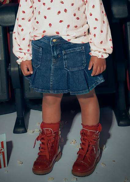 Spódnica denim z zakładkami 4901-32 110
