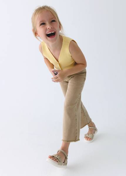 Spodnie z serży wide leg 3588-25 122