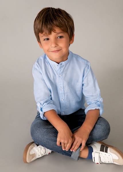 Koszula d/r len ze stójką 3118-31 128