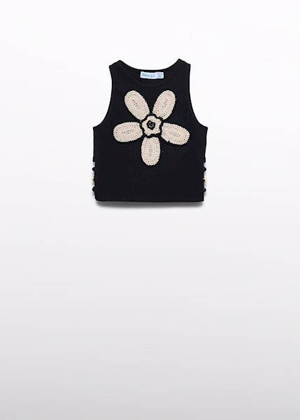 Top z kwiatkiem szydełkowy 5174-1 128