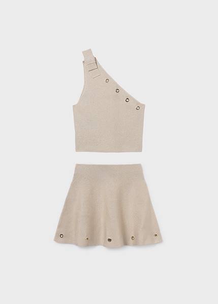 Komplet ze spódnicą trykot 6918-14 128