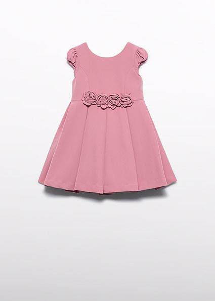 Sukienka krepa detal kwiaty 5031-60  104