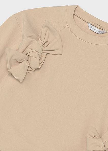 Bluza kokardy beż 7429-47 158