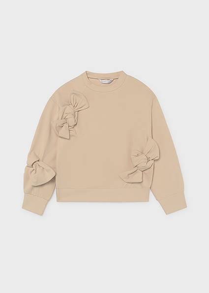 Bluza kokardy beż 7429-47 140