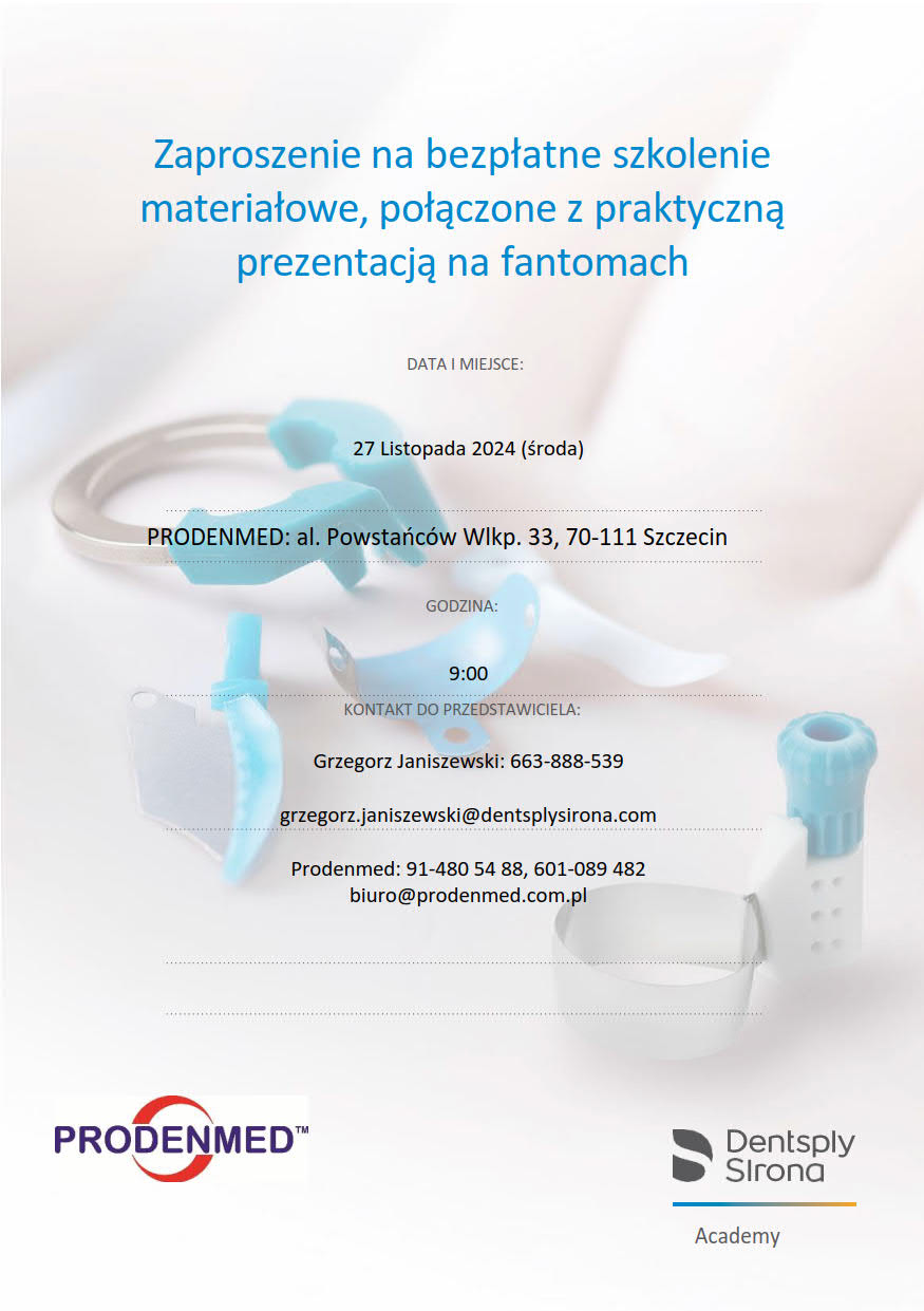 Zaproszenie na bezpłatne szkolenie materiałowe, połączone z praktyczną prezentacją na fantomach  	                                            DATA I M