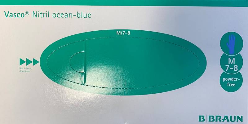 B.Braun - Rękawice nitryl Vasco Ocean-Blue M 150sz