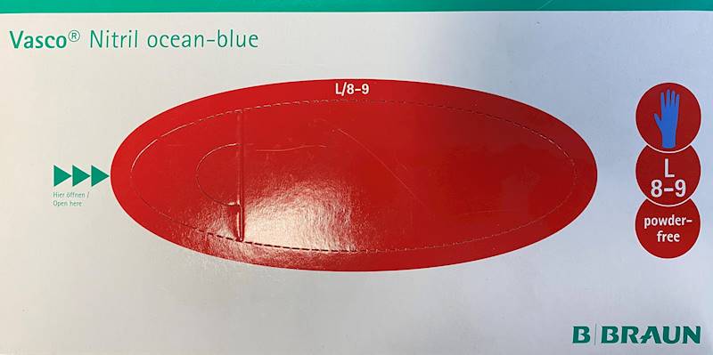 B.Braun - Rękawice nitryl Vasco Ocean-Blue L 150sz