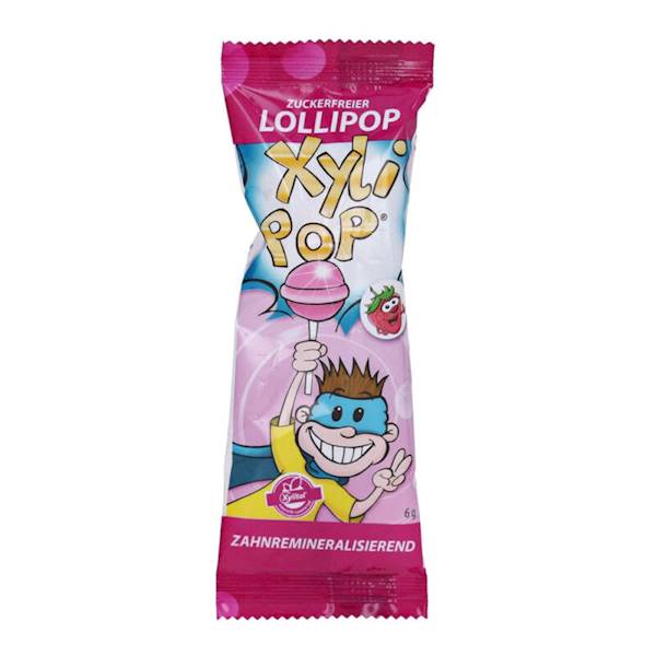Miradent - Lollipop lizak truskawkowy 6g xylitol