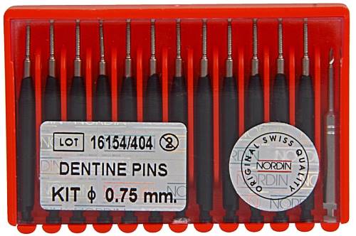 Nordin - Piny okołomiazgowe 0.75mm 12szt. czarne