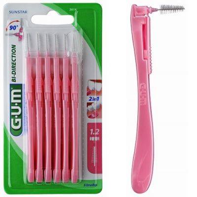 GUM - Szczoteczki Bi-Direction 3/1.2 różowe m/zęb