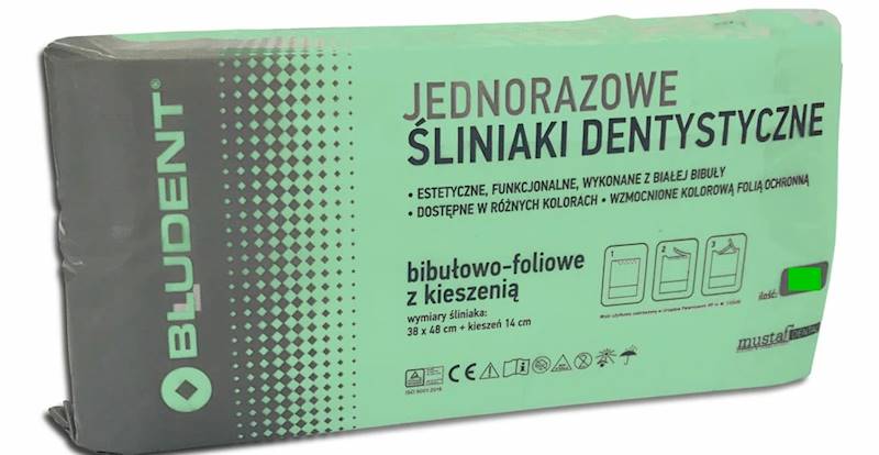 Mustaf - Śliniak 50szt. zielony-22 dentystyczny