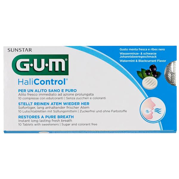 GUM - Tabletki HaliControl 10szt.mięt.-porzeczkowe