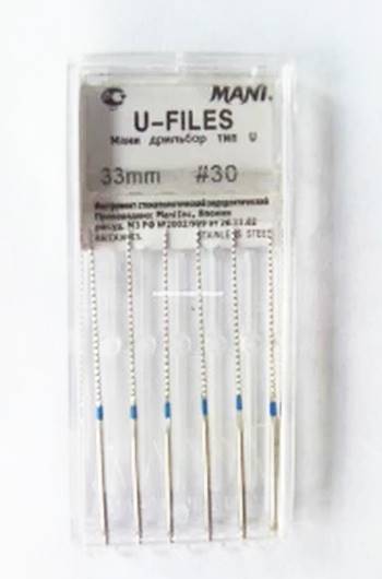 Mani - Pilniki U 33mm 30 6szt. niebieskie