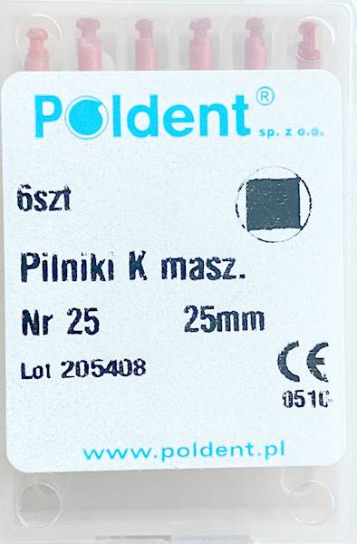 Poldent - Pilniki-K RA 25mm 25 6szt.