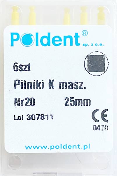 Poldent - Pilniki-K RA 25mm 20 6szt.
