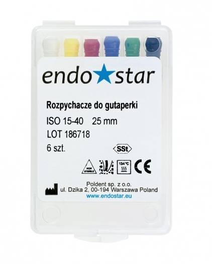 Poldent - Rozpychacze do gutaperki 25mm 10 6szt.