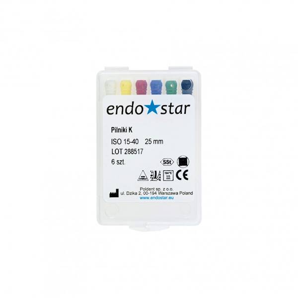 Poldent - Pilniki-K 28mm 15-40 6szt.Endostar asort