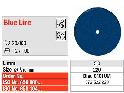 Edenta - Gumka do metalu BlueLine-krążek