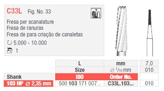 Edenta - C33L.103.010 frez do frezowania