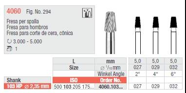 Edenta - 4060.027 frez do frezowania