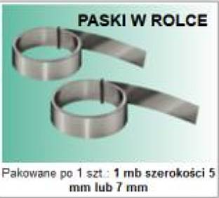 Konopka - Pasek metalowy 7mm/1m w rolce 1st.