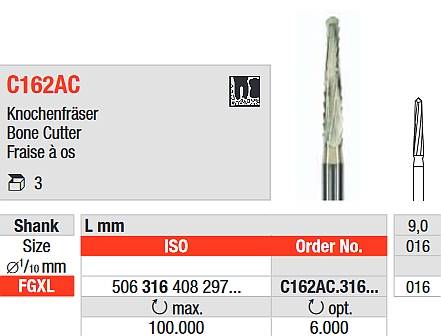 Edenta - C162AC.316.016 FGXL wiertło chirurgiczne