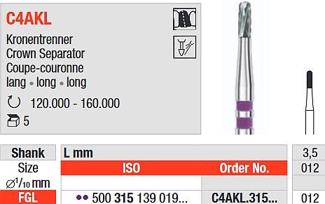 Edenta - C4AKL.315.012 wiertło do cięcia koron met