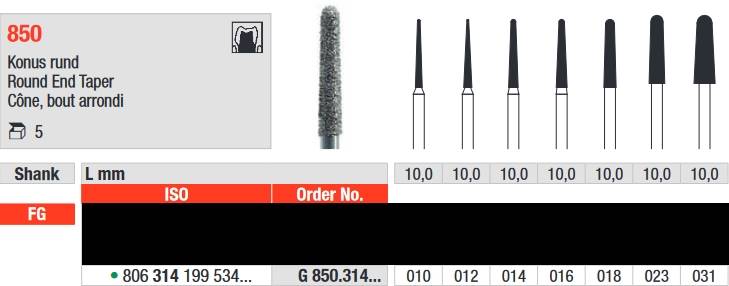 Edenta - G850.314.012 Diament FG