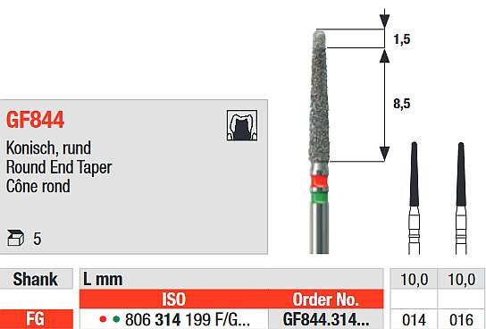 Edenta - GF844.314.014 TwoGrit Diament FG