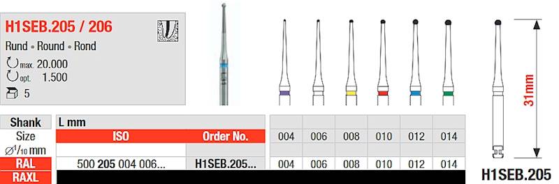 Edenta - H1SEB.205.006 węglik endo RAL