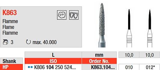 Edenta - K863.104.012 Diament HP do cyrkonu