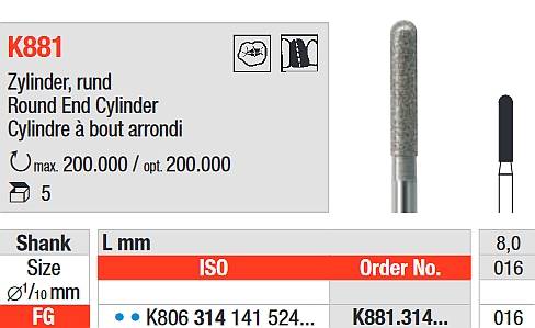 Edenta - K881.314.016 Diament FG do cyrkonu