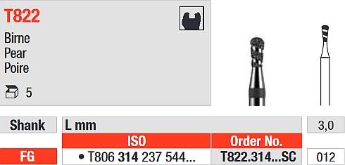 Edenta - T822.314.012C Diament Turbo FG