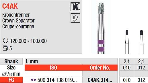 Edenta - C4AK.314.012 wiertło do cięcia koron met